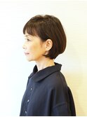 【えがお美容室】40代にオススメ☆すっきりバングショートボブ
