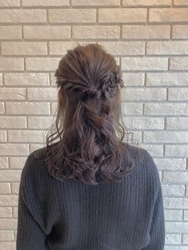 フルミー(fulme.) お花アレンジふわふわハーフアップヘアセット☆☆