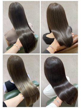 美容室フルール 20代30代40代大人可愛い髪質改善小顔艶感ミディグレージュ