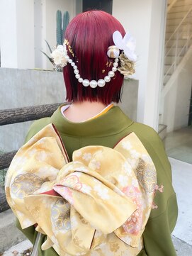 タイドヘア 茨木店(TIDE HAIR) 【成人式アレンジ】タイトボブ
