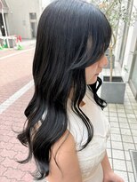ベルフェミンアプレ(Belle femin Apres)&nbsp;韓国ヘア ウェーブヘア ブルーブラック 髪質改善 レイヤー 黒髪