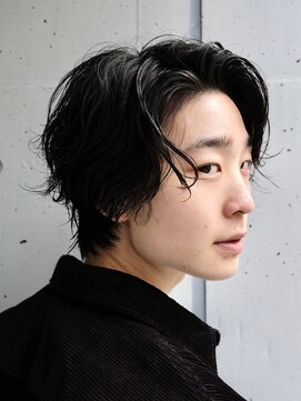 インセプション 銀座(INCEPTION) センターパート/スペインカールニュアンスパーマ/ダークアッシュ