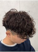 熊本メンズカット スペインカール MEN'S HAIR ブラウンカラー