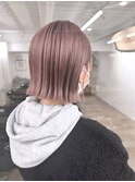 【Moana Lua】#ボブ#ピンクベージュ#ケアブリーチ#ミニボブ