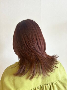 リム(Limb) 【韓国ヘア】ミディアムレイヤー　レッドオレンジ