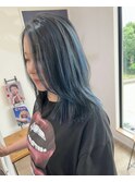髪質改善トリートメントダブルカラーブルー