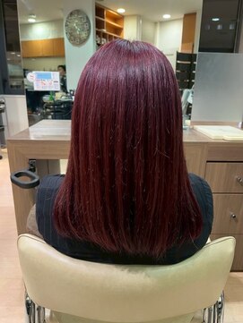 ヘアサロン アウラ(hair salon aura) ブリーチなしカラーワインレッド