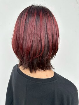 イーストハムアネーロ(EAST HAM anello) ミディアム/レイヤーカット/レッドカラー