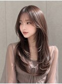 艶髪シアーブラウン/ナチュラルレイヤー/ハッシュカット