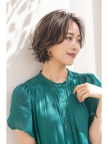 アッシュ 学芸大学店(Ash)&nbsp;ショートボブ/大人女性/アッシュブラウン/白髪ぼかしハイライト