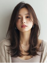 ロッソ 大橋店(Rosso) 深めブラウンのレイヤーセミロング【大橋】