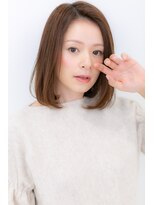 カバーヘア ブリス 戸田公園西口店(COVER HAIR bliss)&nbsp;かきあげ前髪xピンクラベンダー小顔ロブY戸田公園30代40代50代