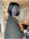 前下がりボブ×インナーカラー◎