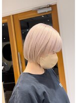 スタン 渋谷(Stam)&nbsp;ナチュラルブロンドボブカット冬カラー透明感ブリーチ渋谷駅