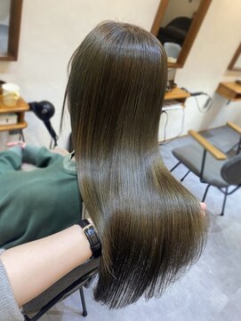 トワ(toi) オリーブグレージュ/質感再整カラー/ブリーチなしカラー/横浜