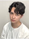 【メンズ】センターパート×ニュアンスパーマ