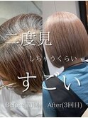 Santa'Fe式脱白髪染め白髪ぼかしカラー[ビフォーアフター]