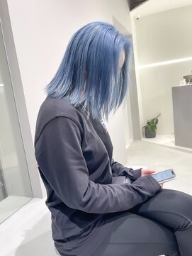 キオク(KIOX) ブルーカラー/水色カラー/名古屋美容室/栄美容室