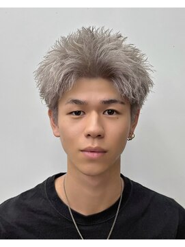 ヘッドストック(HEAD STOCK) ブリーチダブルカラースパイキーショートハイトーンメンズカット