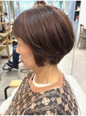 白髪ぼかしハイライト★ボルドーオレンジ★デザインカラー★坂田