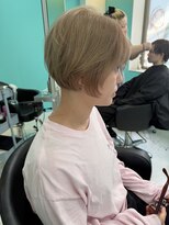 ユー イケブクロ(u Ikebukuro) まるみショートボブ×ダブルカラー×ミルクティーベージュ