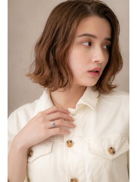 カバーヘア 上尾西口店(COVER HAIR) 無造作パーマxブリーチオンカラーの外ハネボブY上尾20代30代40代