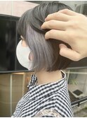 ミニボブ&インナーカラー【ラベンダーグレージュ】