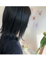 ヘアーデザインスリール(Hair Design THRIRE) 切りっぱなしボブ/ブルーブラック/ボブディ/結べるボブ