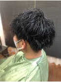 20代30代メンズスパイラルパーマワイルドオシャレ感
