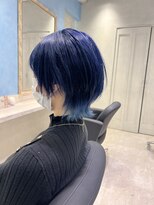 アソビ 表参道(ASOBI) 髪質改善 ウルフカット ネイビーブルー ミズイロ