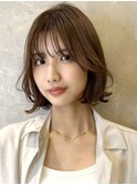 外ハネボブ シースルーバング ワンホンヘア ワンホンボブ A1229