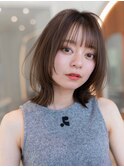 20代30代大人かわいい/グレージュカラー/ショートボブ/小顔前髪
