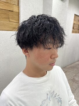 アジールヘア 所沢プロペ通り店(agir hair) アッシュブラックツイストスパイラルパーマメンズカット所沢練馬