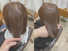8ヶ月ぶりの美革ストレート　before after［髪質改善/酸性ストレート/縮毛矯正/ブリーチなしダブルカラー］