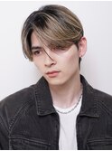 センターパート韓国マッシュ耳掛け大人ヘア色気ヘアコンマバング