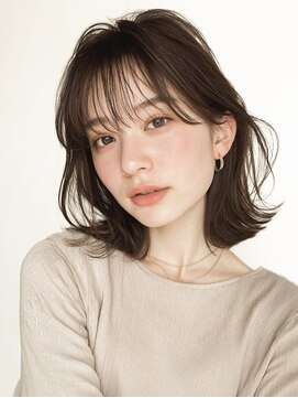 オンク 新宿(onk) 黒髪/グレーベージュ/レイヤーロング/前髪パーマ[新宿駅]