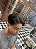 リバースセンターパートニュアンスパーマニュアンスウルフダウ T