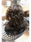 リボンアレンジハーフアップ