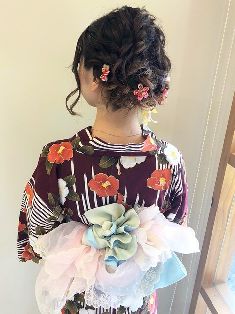 浴衣　成人式　卒業式　振袖　袴　ヘアアレンジ