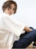 センターパートの無造作ショート CLEO hair YASU