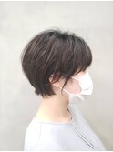 ショート/丸みショート/ヘルシースタイル/グレーベージュ