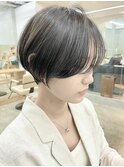 大人ショートボブ丸みショートカットマッシュショート前髪あり