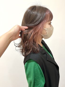 コワファースト させぼ五番街店(COIFF1RST) バング×イヤリングカラー=ピンク