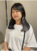 福井 大和田 インナーカラー ホワイトグレー 艶髪 韓国