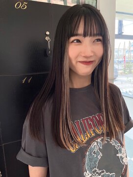 アース 小松店(HAIR&MAKE EARTH) モカブラウンミルクティーベージュインナーカラーワンホンカラー