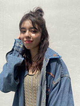 レオニード 表参道(LEONID) パーマアレンジ×ハーフアップお団子