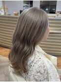 ミルクティーベージュダブルカラーケアブリーチ韓国風レイヤー
