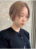 ミルクティーアッシュグレージュレイヤーボブショートウルフボブ