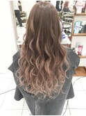 ピンクブラウングラデーションカラー