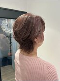 【白髪ぼかし】ハイライトピンクベージュ